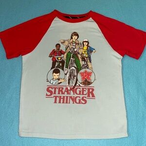 Stranger Things Short Sleeve Tee by Netflix jersey style blue red size M 8-10